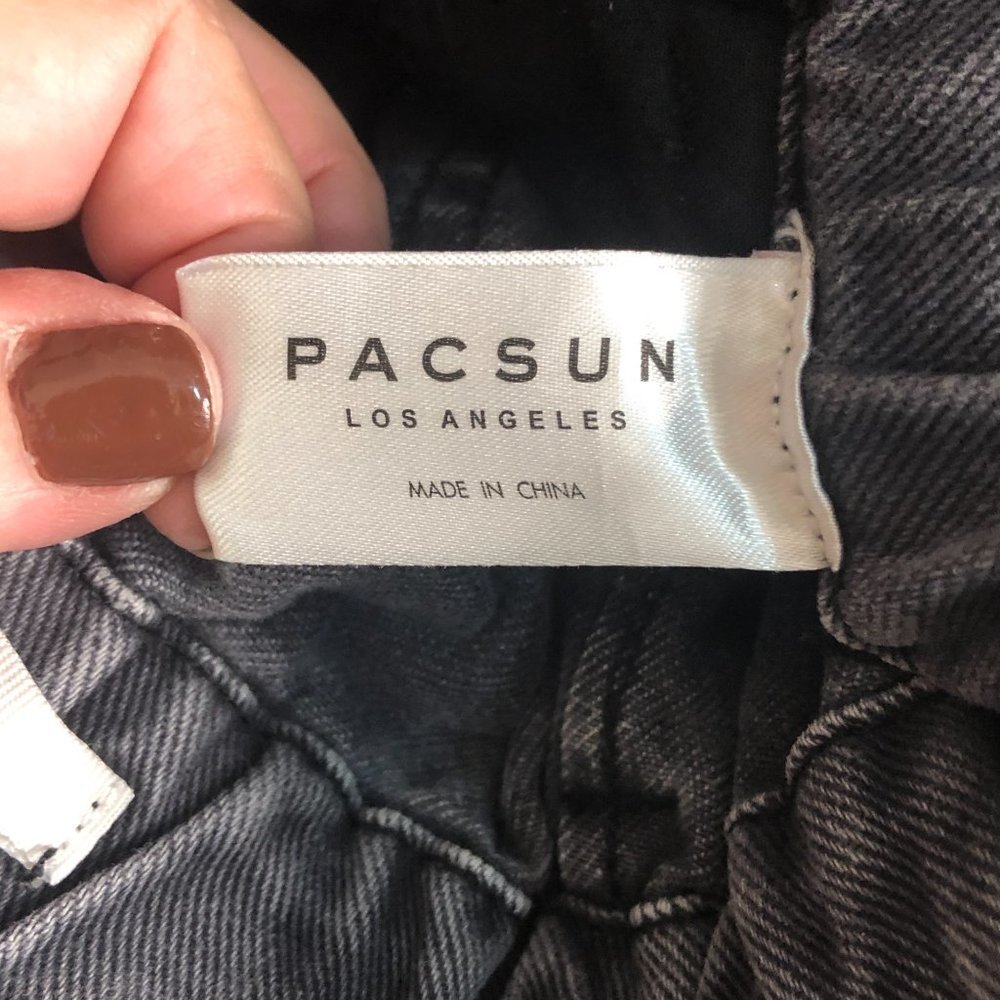 PACSUN Womens Faded Black Paper Bag Waist Mom Jean 23 - Picture 8 of 11